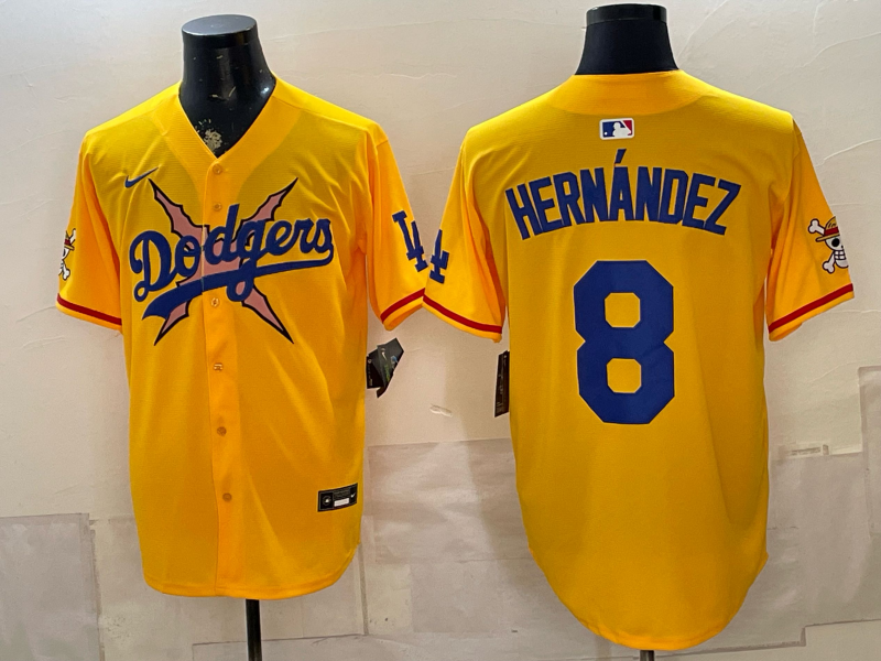 Men Los Angeles Dodgers #8 Hernandez yellow Game 2026 Nike MLB Jersey 0717003
